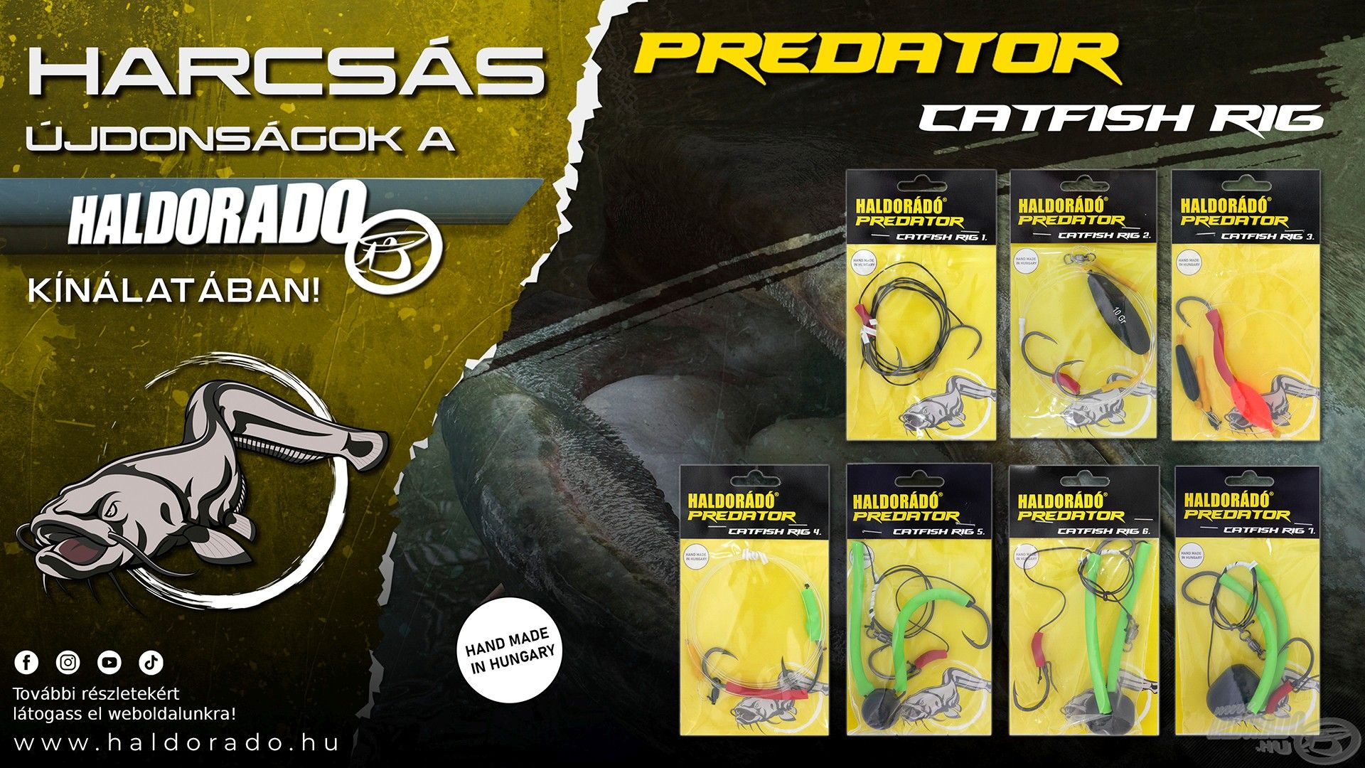 A Haldorádó Predator Catfish Rig kollekció professzionális, készre szerelt, a mai kor technikáihoz tervezett harcsázó előkéket kínál