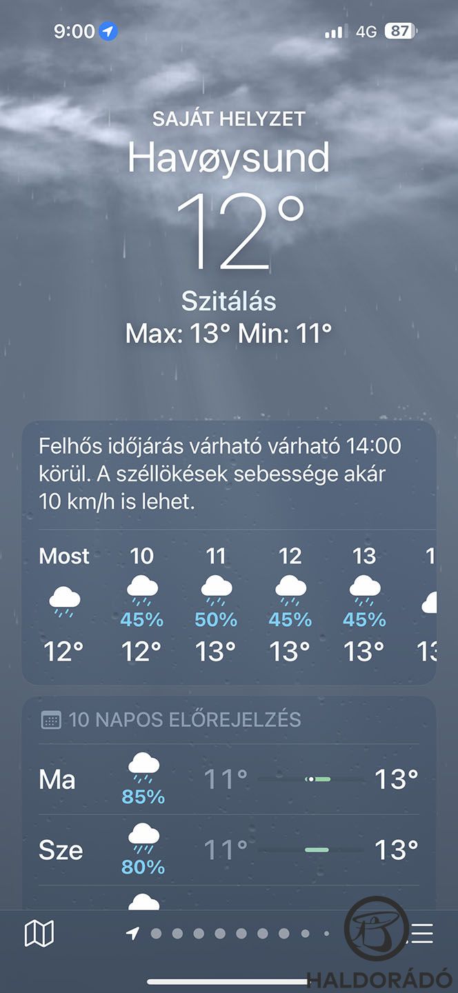 Nyári „meleg” augusztus közepén, Norvégia északi részén