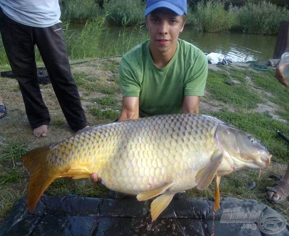 Kemény fárasztás végén sikerült legyőznöm álmaim halát feederbottal… Az öreg tőponty 20,1 kg volt!