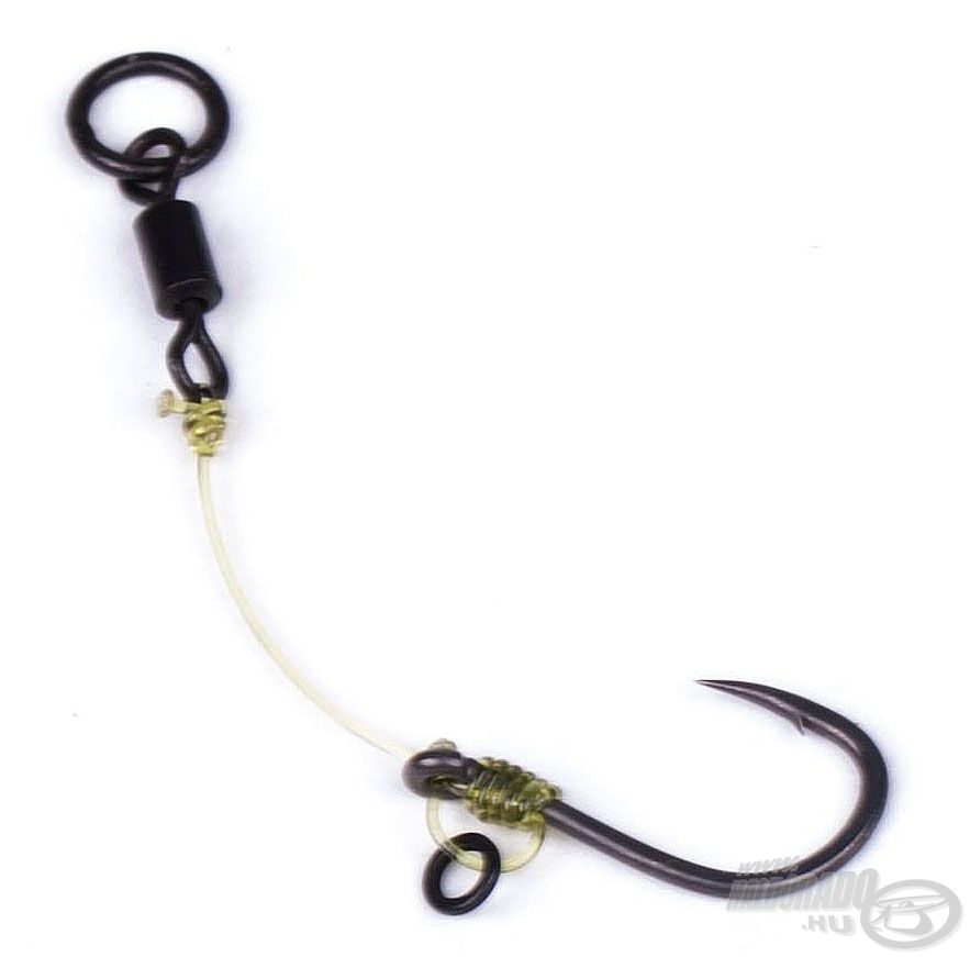 A Korda Chod Rig Barbed előke a Korda Mouth Trap előkezsinór, a Korda Choddy horog és a Korda nagykarikás forgó felhasználásával készült