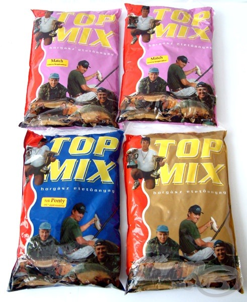 Nagytestű fehérhalaknak és pontynak:  2 kg Top Mix Match, 1 kg Top Mix Gréciai Dévér, 1 kg Top Mix Téli Ponty