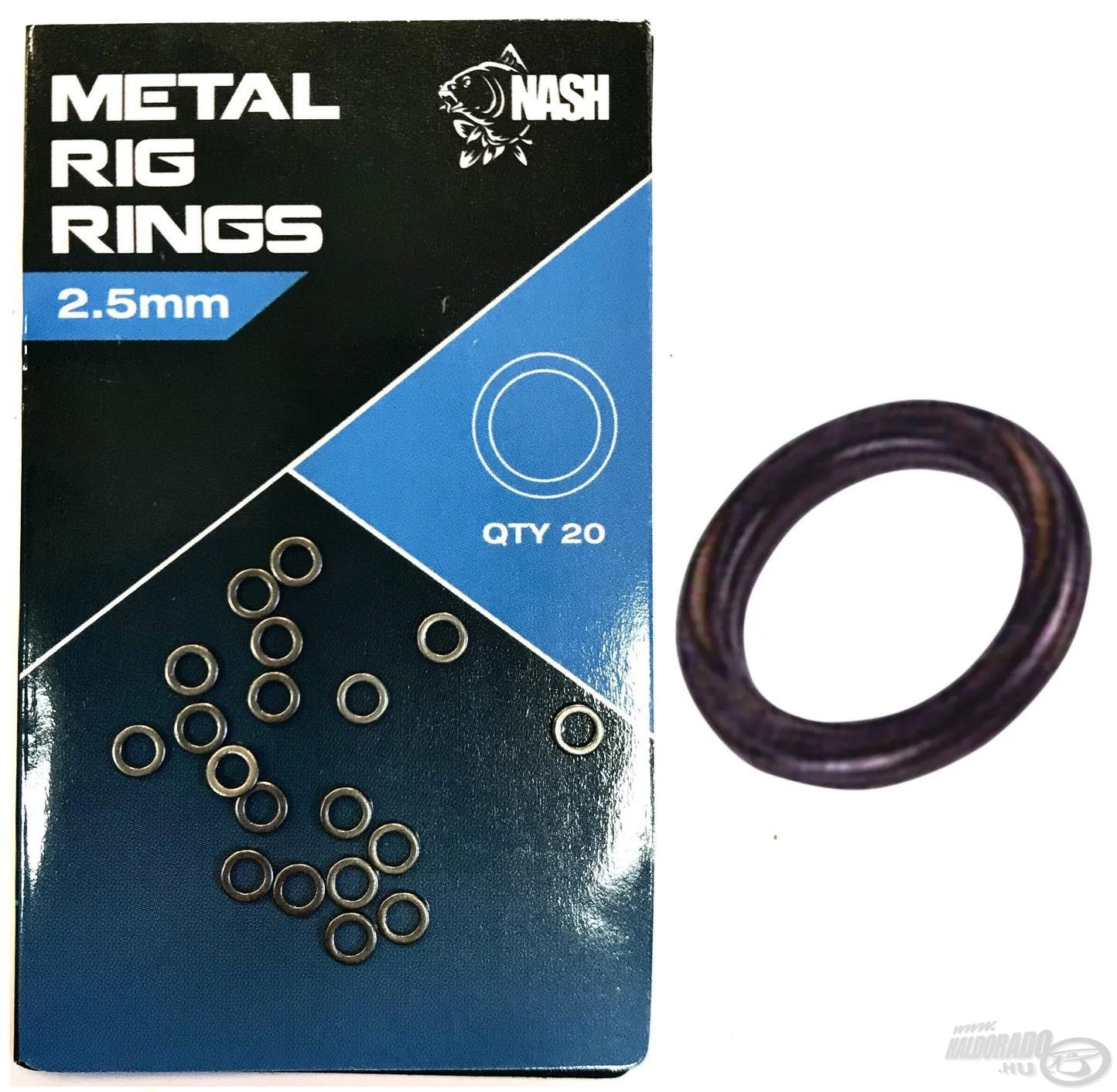 A Nash Metal Rig Ring egy speciális fémkarika, melynek különleges bevonata révén csekély a víz alatti csillogása, ezáltal hozzájárul a szerelék rejtettségéhez