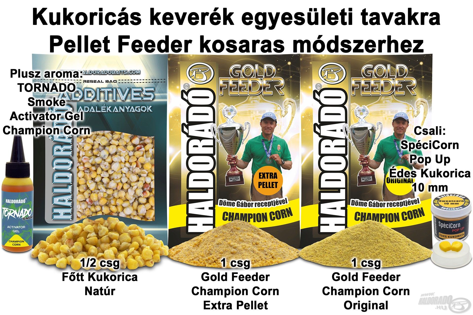Kukoricás keverék egyesületi tavakra Pellet Feeder kosaras módszerhez