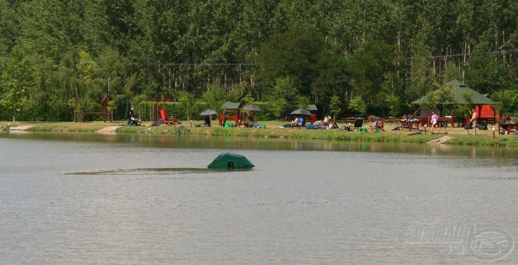 Nem… ez nem egy óriás zöld teknősbéka! Egy széllökés vitte be és merítette el az egyik napernyőt, amit gazdája megpróbált kimenteni. Mint látjátok, sikerrel!