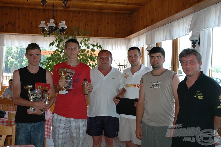 A harmadik helyezett csapat: Kifogjuk Team 195,18 kg-os összfogással