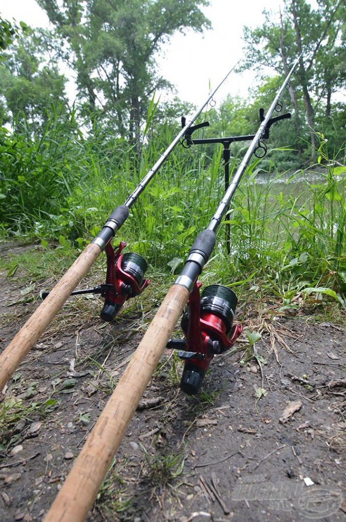 A Team Feeder Master River botokra Master Carp 5500 LCS orsók, azok dobjára pedig 19-es fonott zsinór került