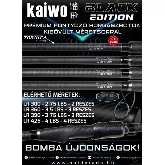 BLACK EDITION Kaiwo LR 390 3,75 Lbs távdobó horgászbot 180 méterig
