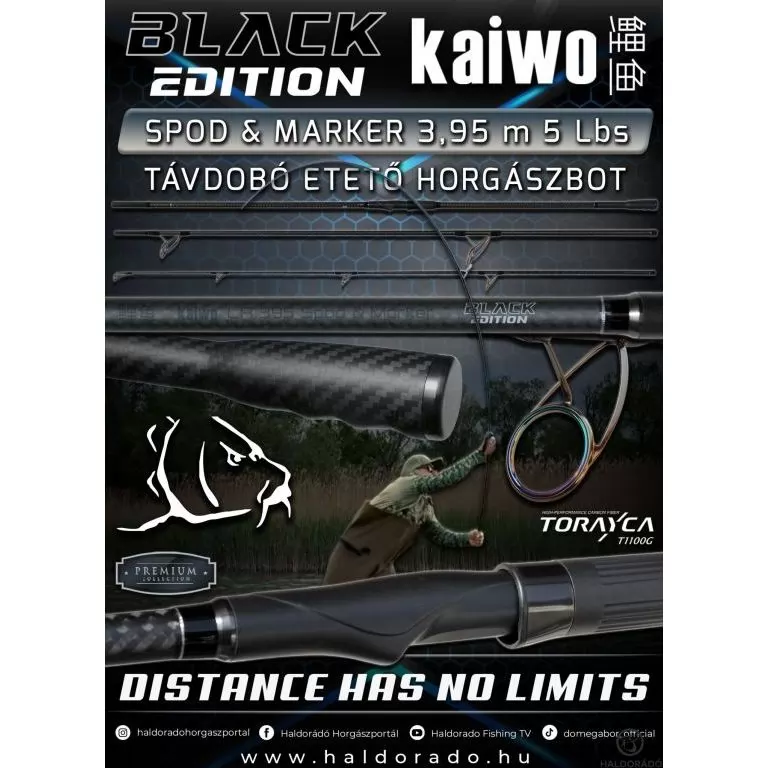BLACK EDITION Kaiwo LR 395 5 Lbs Spod & Marker - távdobó etető horgászbot 160 méterig / 1