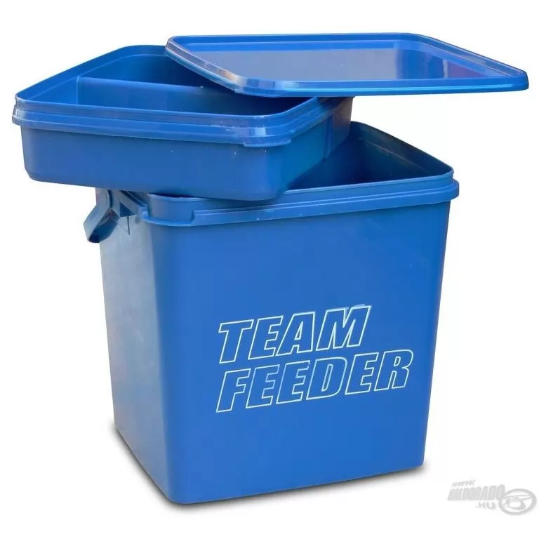 By Döme TEAM FEEDER Szögletes vödör csalizó tálcával 10 L / 1