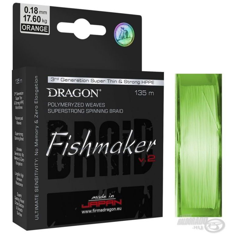 DRAGON Fishmaker V.2 Fluo Green 135 m - 0,08 mm