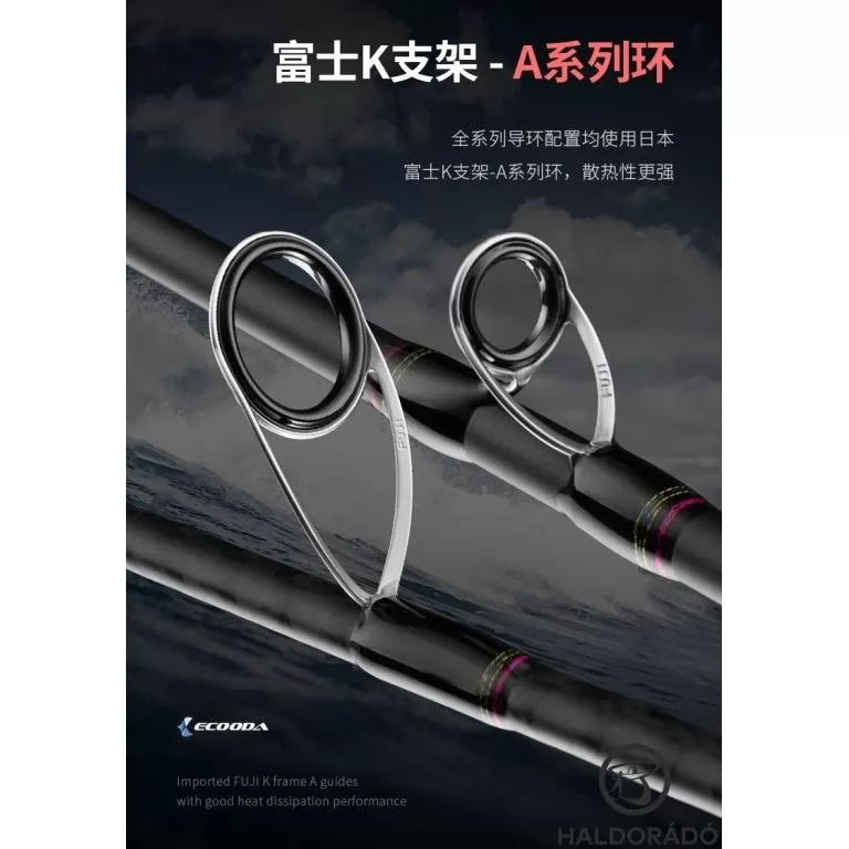 ECOODA ExairEtika Tai Raba 206MHS Spinning JIG-es kősüllős horgászbot / 8