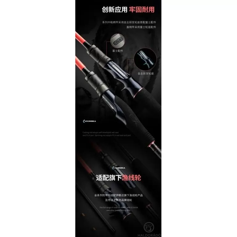 ECOODA ExairEtika Tai Raba 208XHS Spinning nyéltoldós JIG-es süllős horgászbot / 9