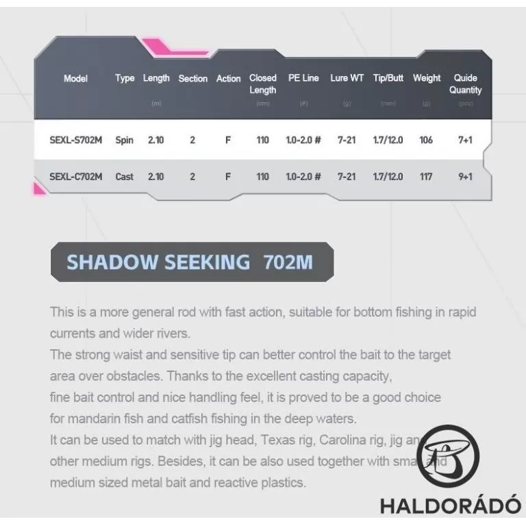 ECOODA Shadow Seeking 210M Casting JIG-es, süllős horgászbot / 8