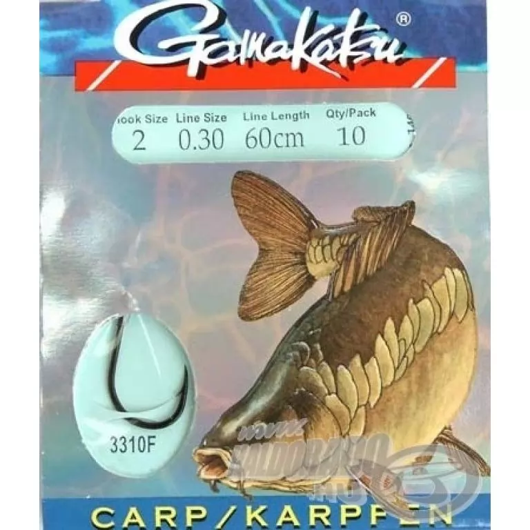GAMAKATSU Előkötött pontyozó horog 3310F - 8 / 0,25 / 1