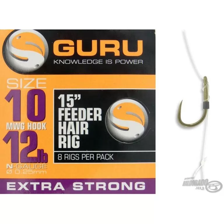 GURU Előkötött feeder horog MWG - 12 / 0,22 mm / 1