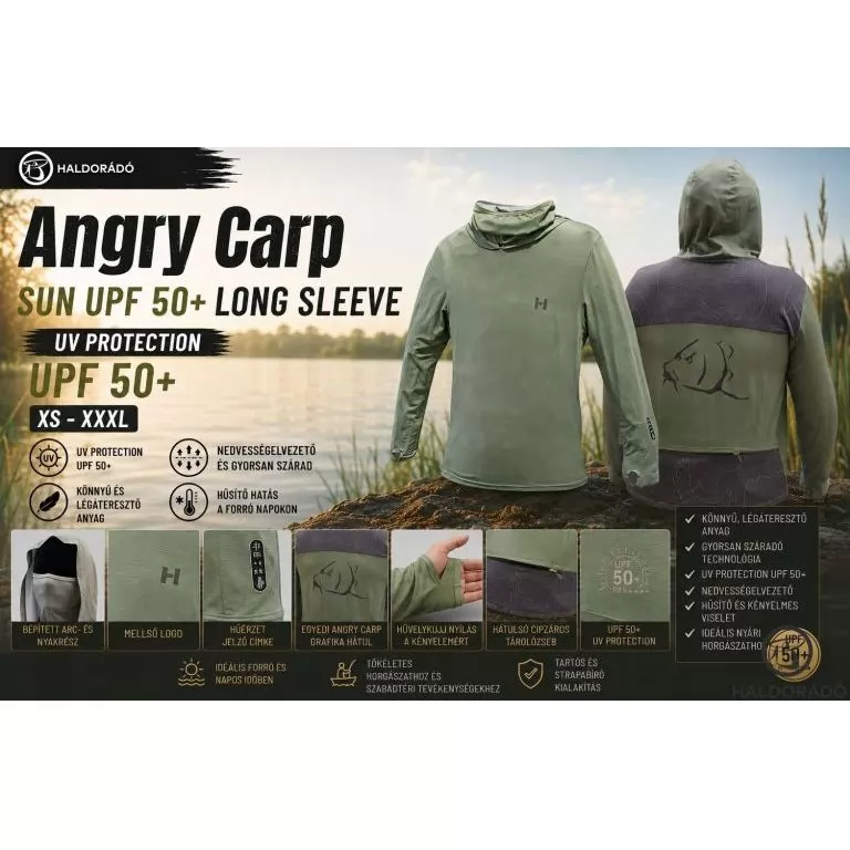 HALDORÁDÓ Angry Carp SUN UPF 50+ Long Sleeve M / 1