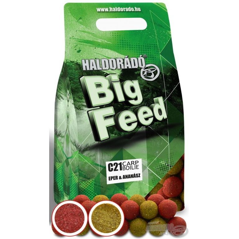 HALDORÁDÓ Big Feed - C21 Boilie - Eper & Ananász 2,5 kg