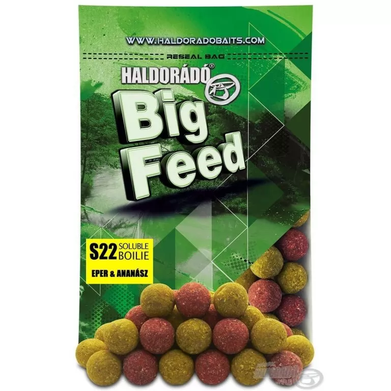 HALDORÁDÓ Big Feed - S22 Boilie Soluble - Eper & Ananász 800 g