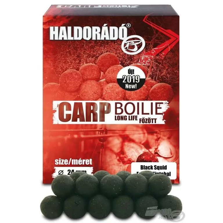 HALDORÁDÓ Carp Boilie főzött - Fekete Tintahal 24 mm / 1