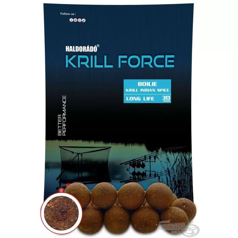 HALDORÁDÓ Krill Force Boilie Long Life 30 mm - Krill Indian Spice / 1