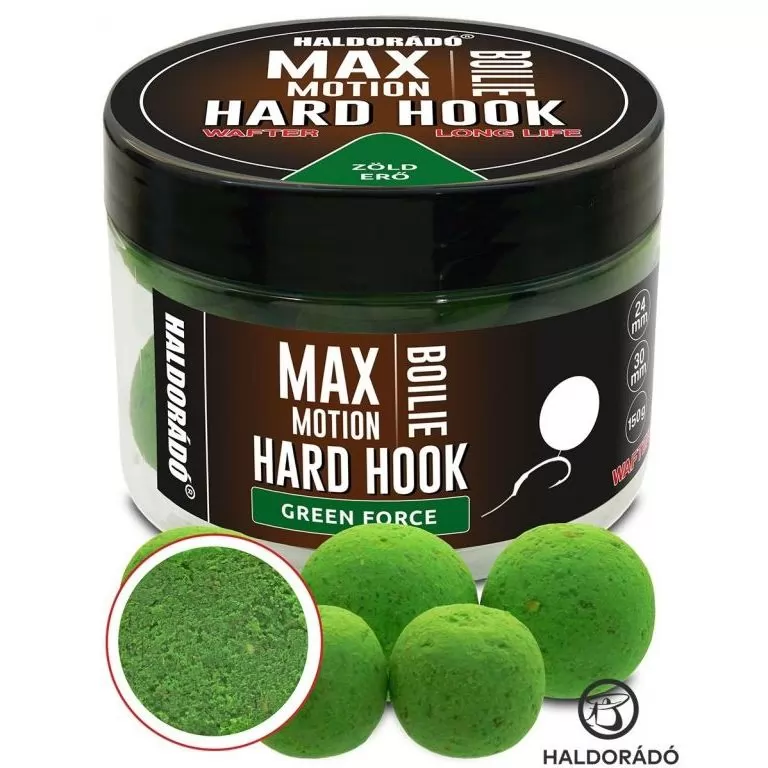 HALDORÁDÓ MAX MOTION Boilie Hard Hook Wafter 24, 30 mm - Green Force / 1