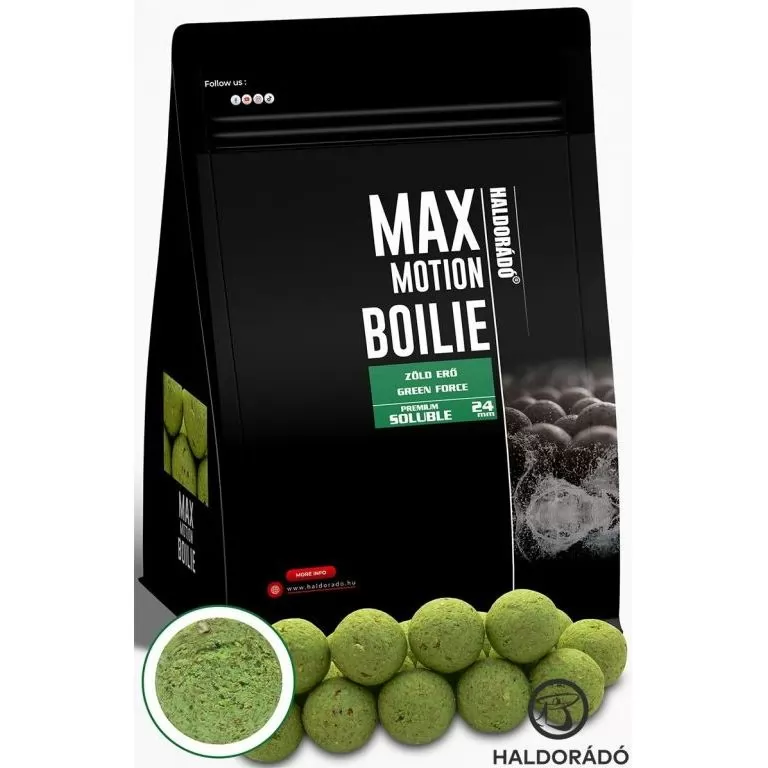 HALDORÁDÓ MAX MOTION Boilie Premium Soluble 24 mm - Green Force / 1