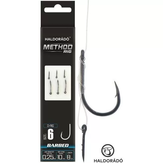 HALDORÁDÓ Method Rig 10 Mono 10 mm / D-Rig 6 Barbed mikroszakállas horoggal termék kép