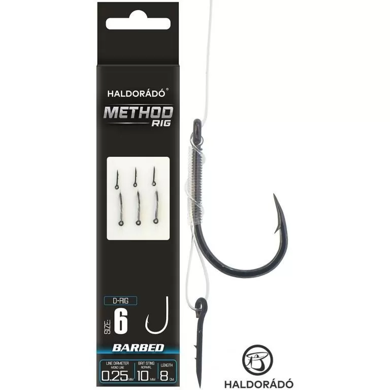 HALDORÁDÓ Method Rig 10 Mono 10 mm / D-Rig 6 Barbed mikroszakállas horoggal / 1
