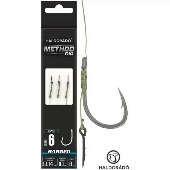 HALDORÁDÓ Method Rig 7 Braid 10 mm / Power 6 Barbed mikroszakállas horoggal termék kép