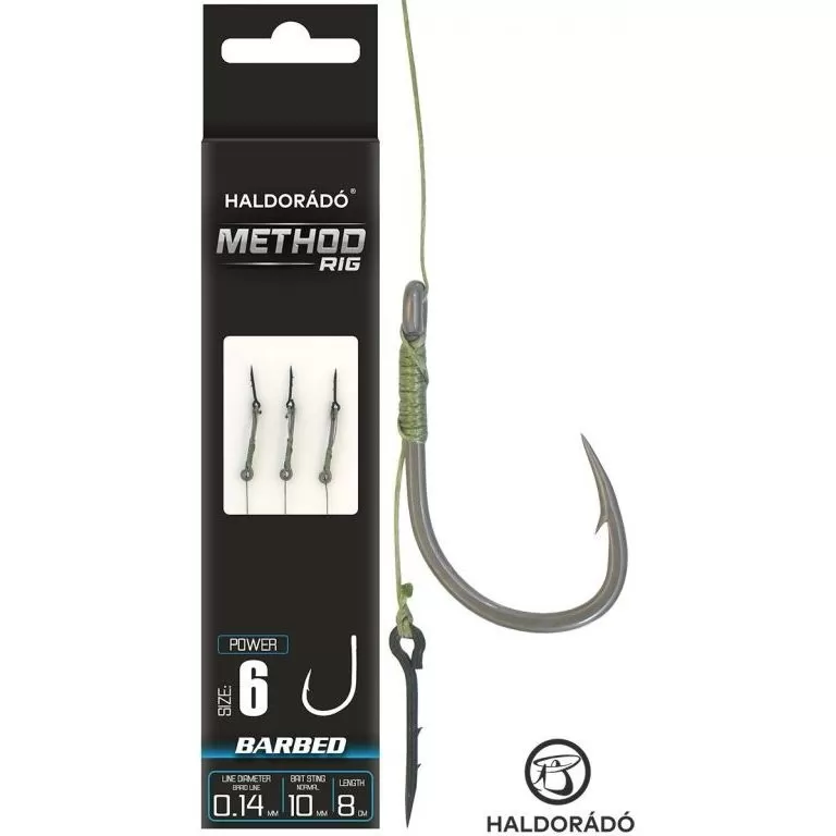 HALDORÁDÓ Method Rig 7 Braid 10 mm / Power 6 Barbed mikroszakállas horoggal / 1