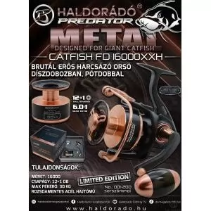HALDORÁDÓ Predator Metal Catfish FD 16000XXH brutál erős harcsázó orsó díszdobozban, pótdobbal termék kép