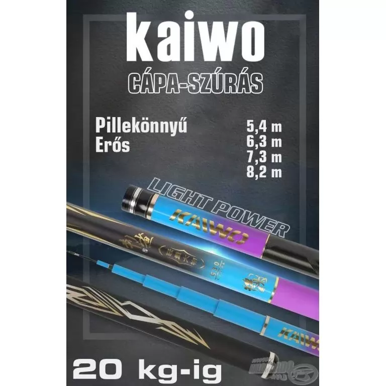 KAIWO Cápa-szúrás 6,3 m LE - pillekönnyű és erős spiccbot maximum 20 kg-os halakig / 1