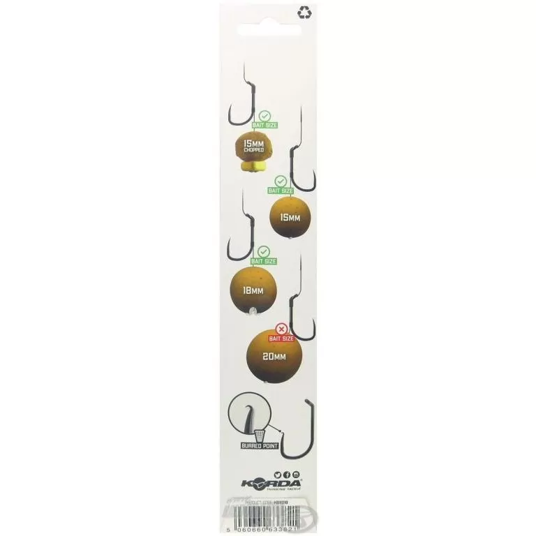 KORDA Basix Wide Gape B előkötött horog - 6 / 2