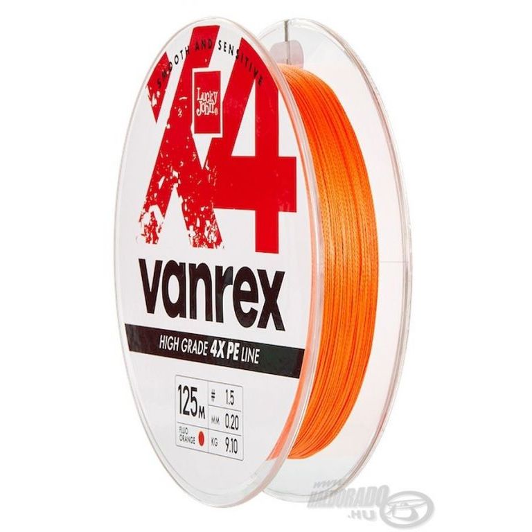 Lucky John Vanrex X4 Braid Fluo Orange 125 m - 0,12 mm