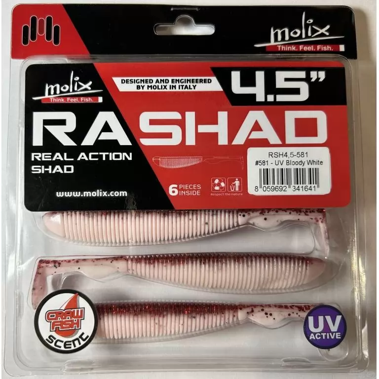 MOLIX RA SHAD 11,5 cm - UV Bloody White / 3