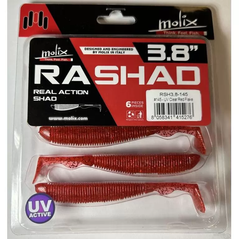 MOLIX RA SHAD 9,6 cm - UV Clear Red Flake / 3