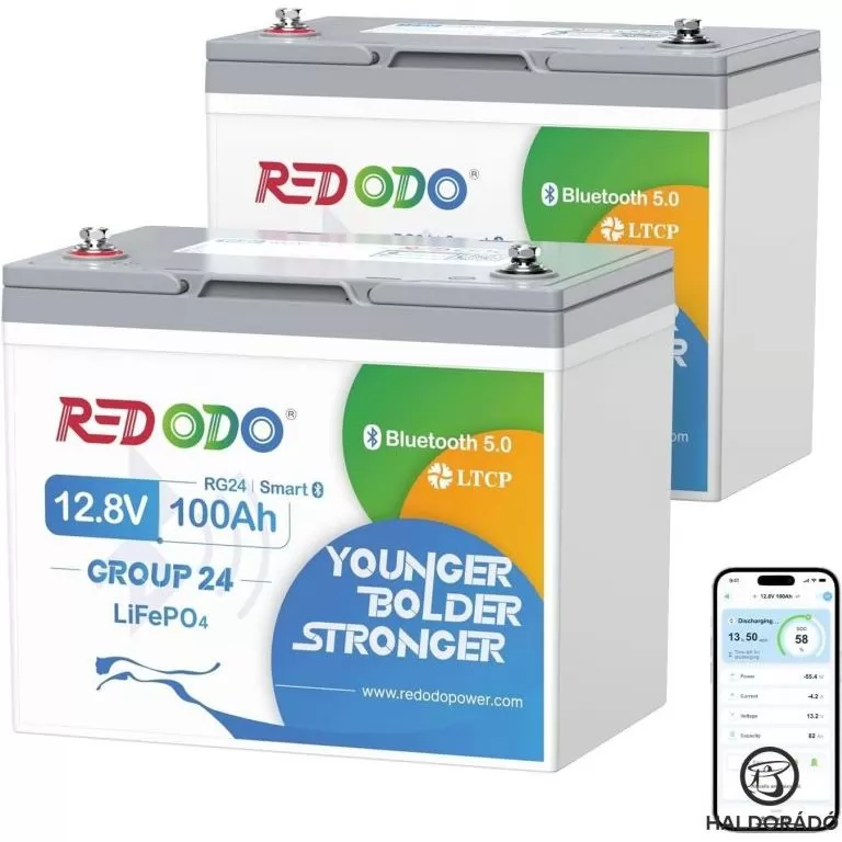 Redodo LiFePO4 12V 100Ah Group23 Bluetooth akkumulátor / 1