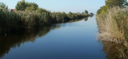 A Hansági-főcsatornának a fertőszéli zsiliptől a fokozottan védett terület határáig tartó 1000 m-es szakaszának déli oldala